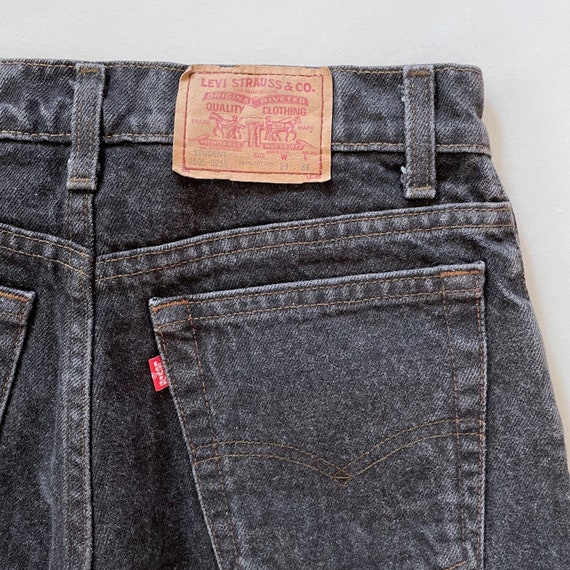 Vtg 80s Deadstock NWOT BLACK Tapered LEVIS 28x28 - image 5