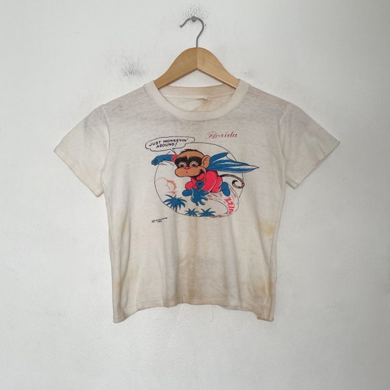 VTG RARE 60s FLORIDA "Supermonk" T_SHIRT Xs - image 1