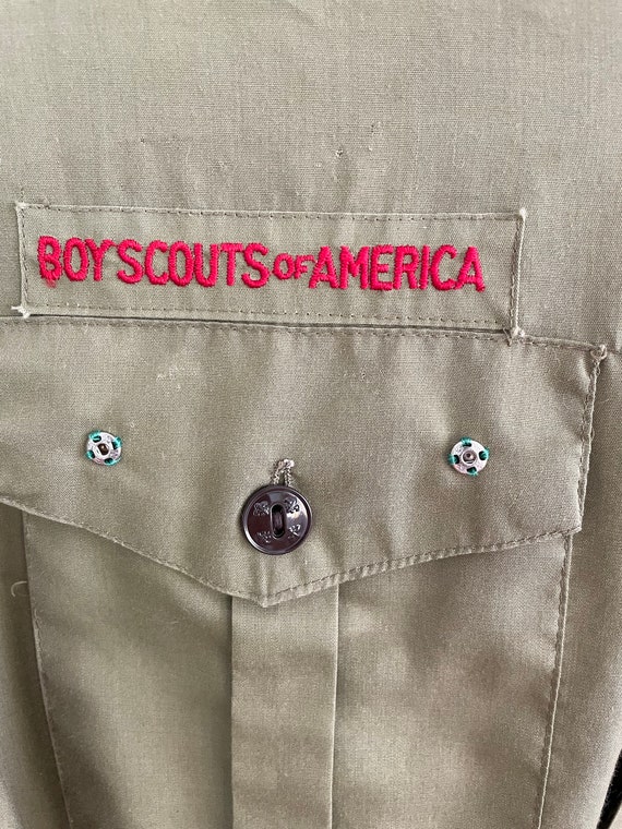 VTG 70s Single Stitched BOY_SCOUTS Uniform BUTTON… - image 3