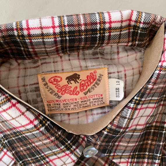 Vtg 1970s Deadstock Western BUFFALO_BILL Flannel … - image 4