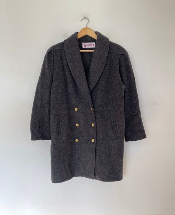 VTG 90s DOUBLE_BREASTED WOOL Jacket/COAT - image 1