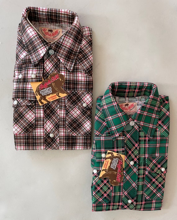 Vtg 1970s Deadstock Western BUFFALO_BILL Flannel … - image 3