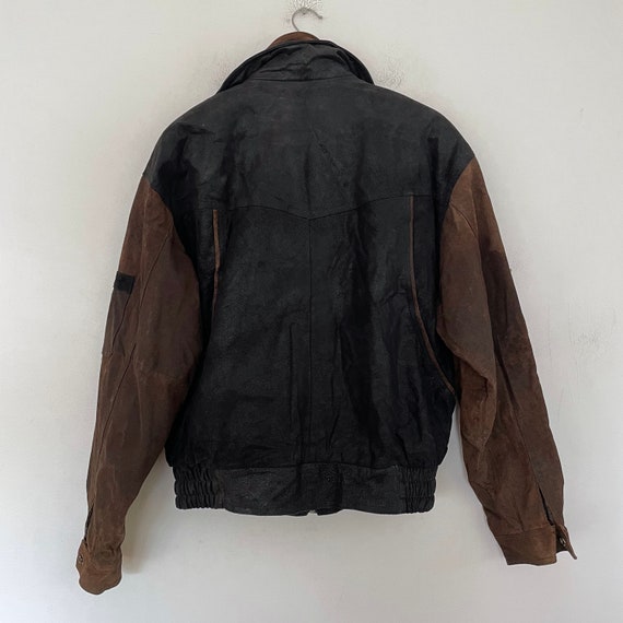 VTG 90s TWO_TONE Insulated LEATHER JACKET - image 9