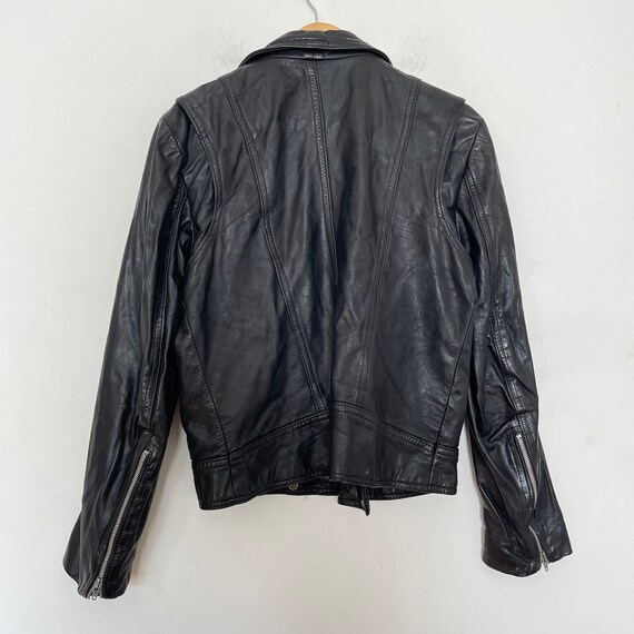 VTG 80s/90s Soft BLACK LEATHER BOMBER_JACKET - image 9