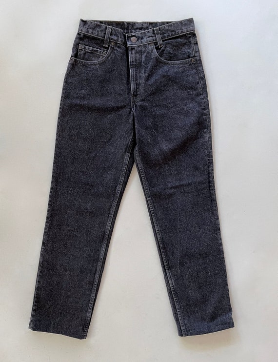 Vtg 80s Deadstock NWOT BLACK Tapered LEVIS 28x28 - image 2