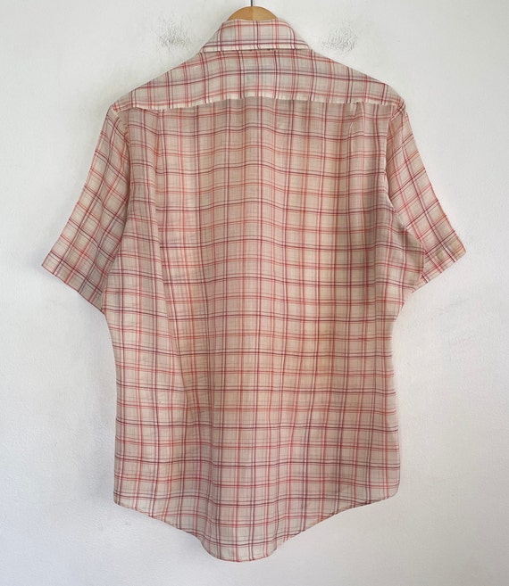 VTG 70s SUPER_THIN Plaid K_MART BUTTON-UP - image 9