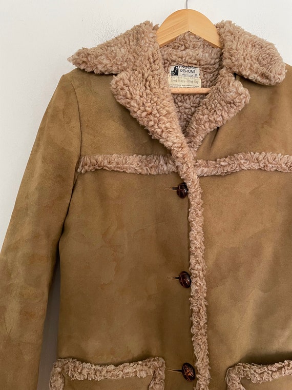 VTG 70s FAUX_SUEDE and SHERPA Lined JACKET - image 3