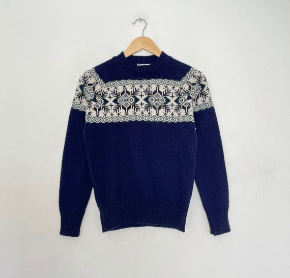 VTG 80s Deadstock Fair Isle Scottish WOOL SWEATER - image 1
