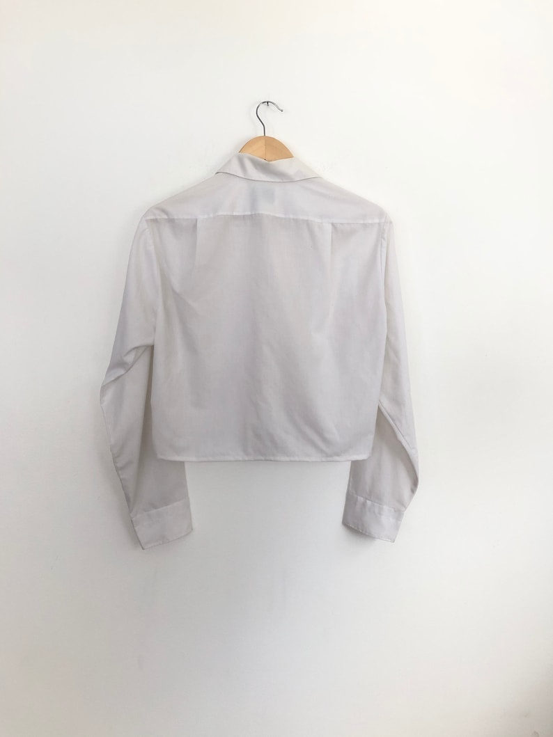 Vtg 70s Cropped PENN-PREST Button-upDress SHIRT M