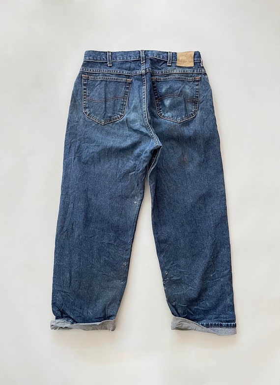 VTG 90s LEE Relaxed Fit DISTRESSED_JEANS 34x29