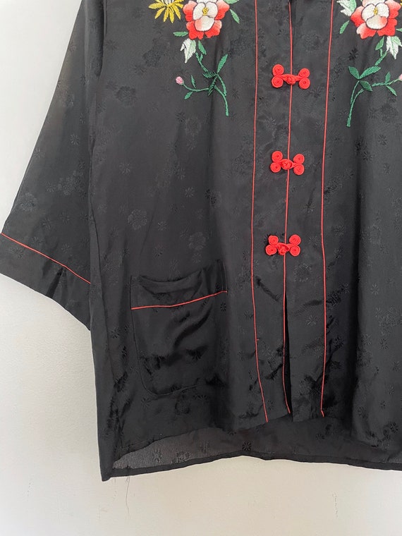 VTG 70s HAND_EMBROIDERED Japanese BLOUSE - image 5