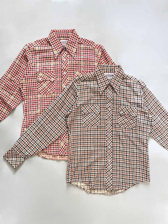 VTG Deadstock 80s HOUNDSTOOTH Campus BUTTON_UPS