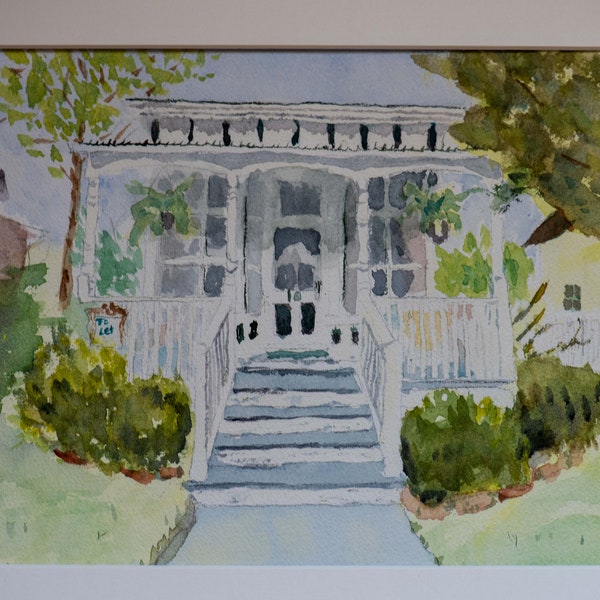 The Gardner's Cottage for Let in Berlin, Maryland Original Watercolor Painting