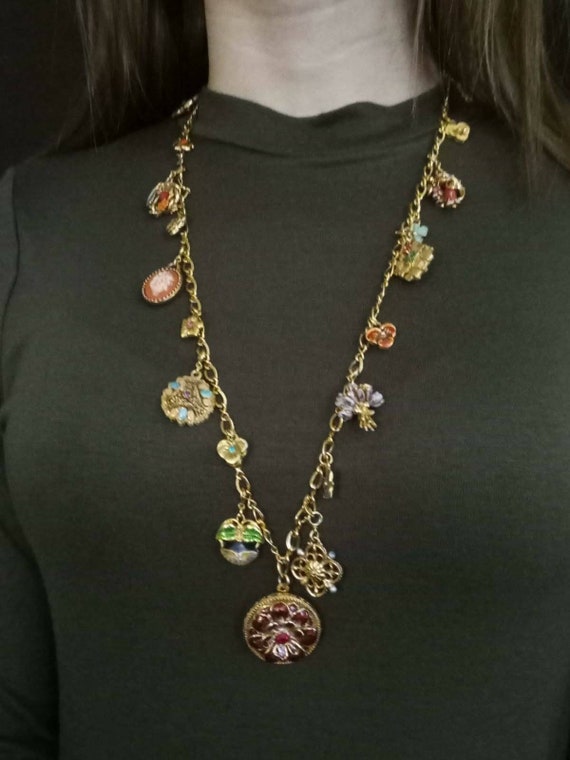 Joan Rivers Locket and Charms Gold Plated Necklace