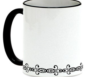 LINEART - Mug featuring simple hand drawn black and white trendy line drawing