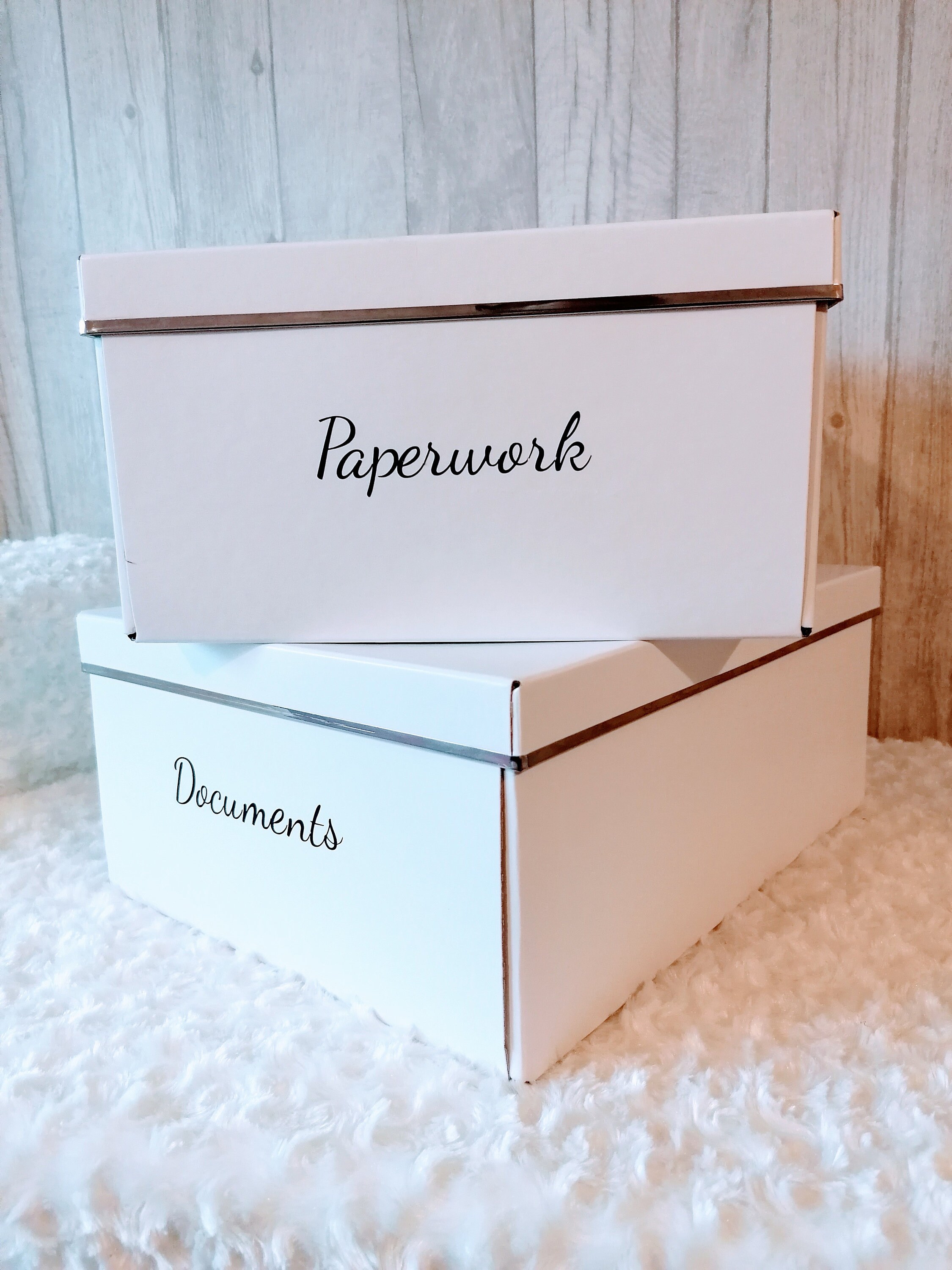 Personalised white storage box suitable for A4 with your Etsy