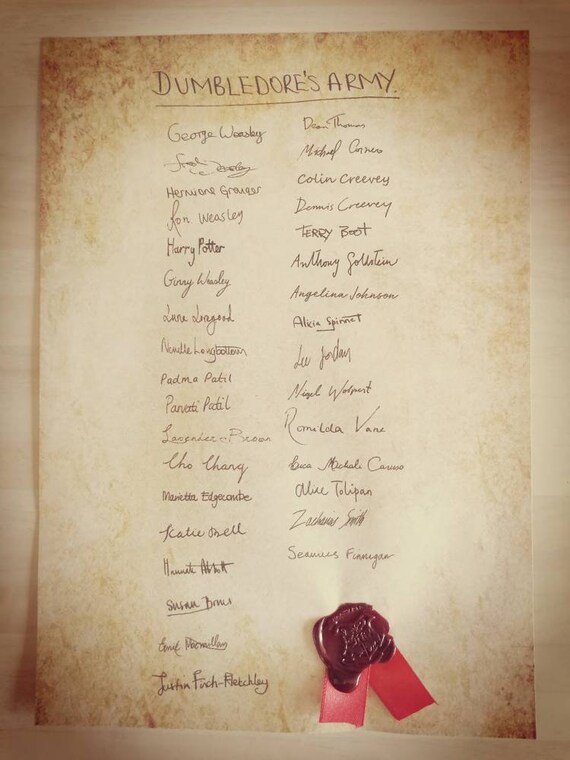 Dumbledores Army Sign Up