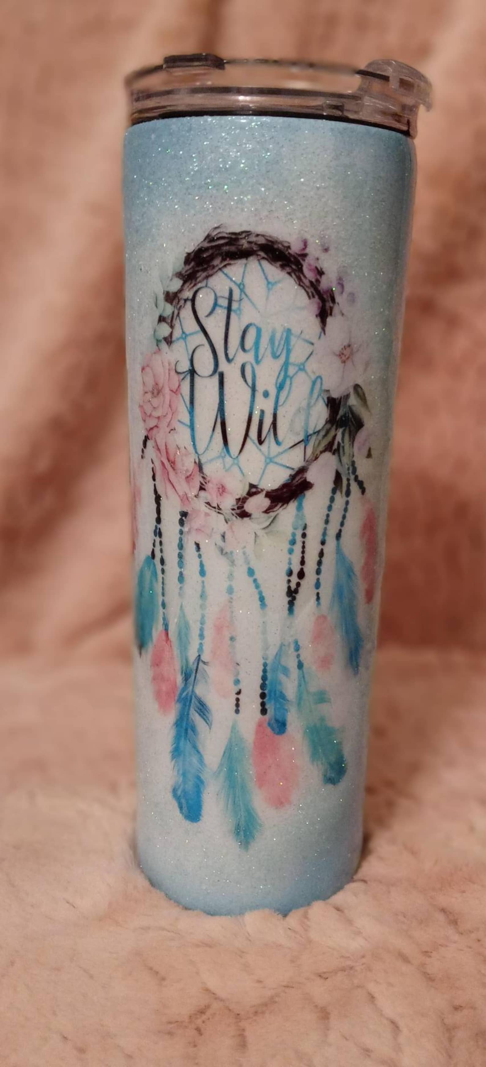 Dreamcatcher glitter tumbler Etsy
