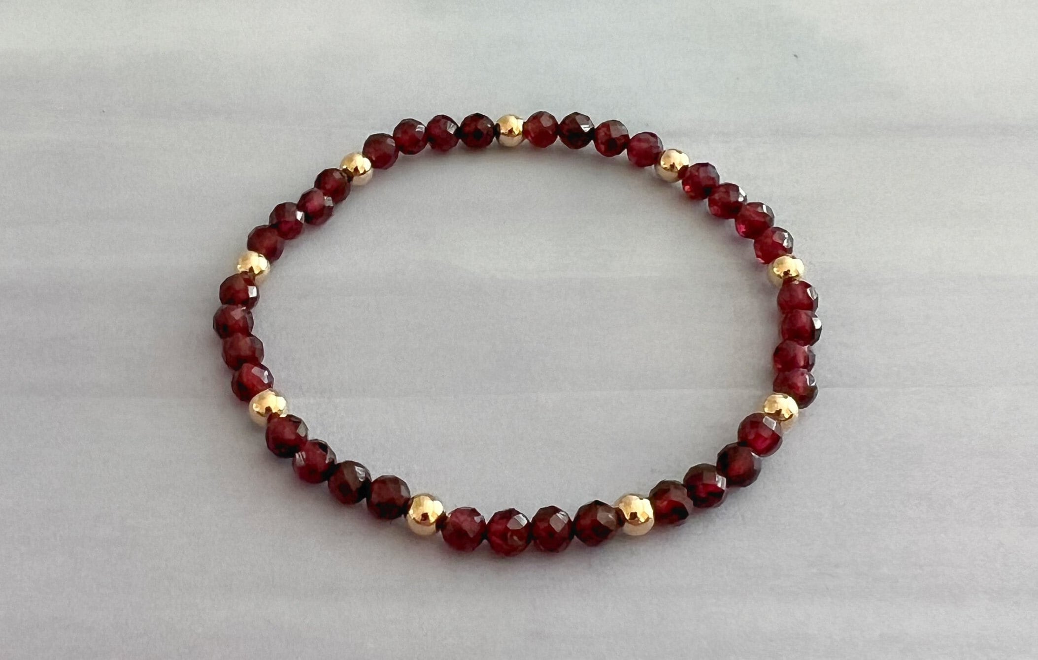 Bracciale Elastico Di Cristallo Curativo In Granato Naturale Da 6