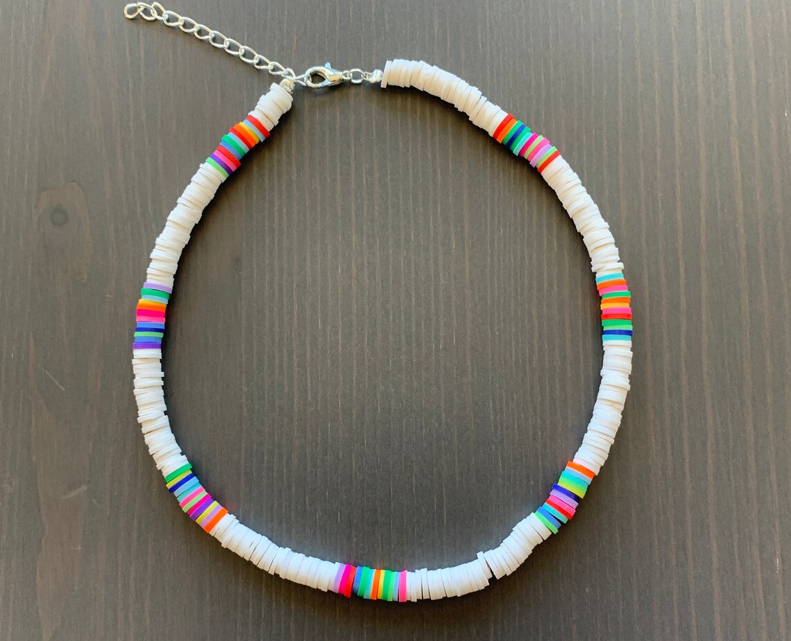 Tropical Rainbow Heishi Choker Necklace Outer Banks Kiara | Etsy
