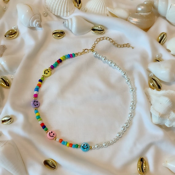 Smiley Face & Pearl Charm Hoop Earrings – US Jewelry House
