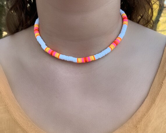 Summer Sunset Heishi Choker Necklace 