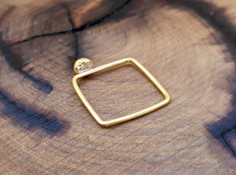 Handmade Brass Square Ring Free Express Delivery Wordwide !
