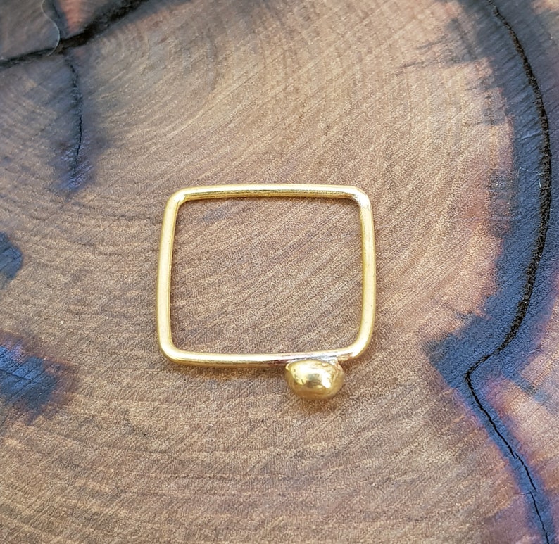 Handmade Brass Square Ring Free Express Delivery Wordwide !