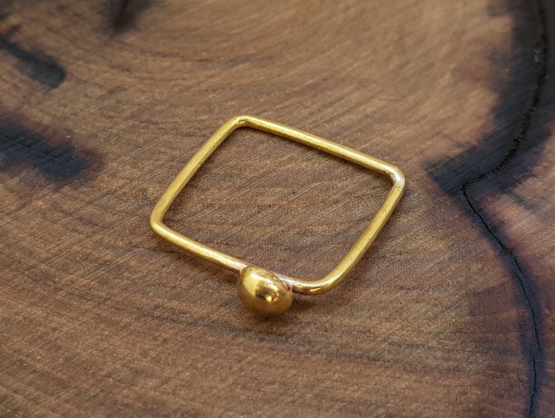 Handmade Brass Square Ring Free Express Delivery Wordwide !