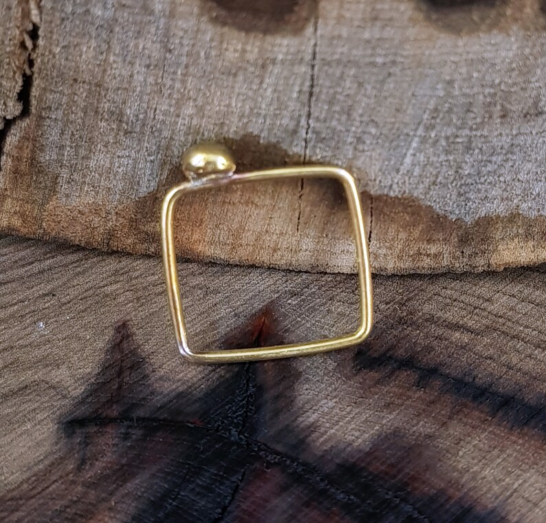 Handmade Brass Square Ring Free Express Delivery Wordwide !