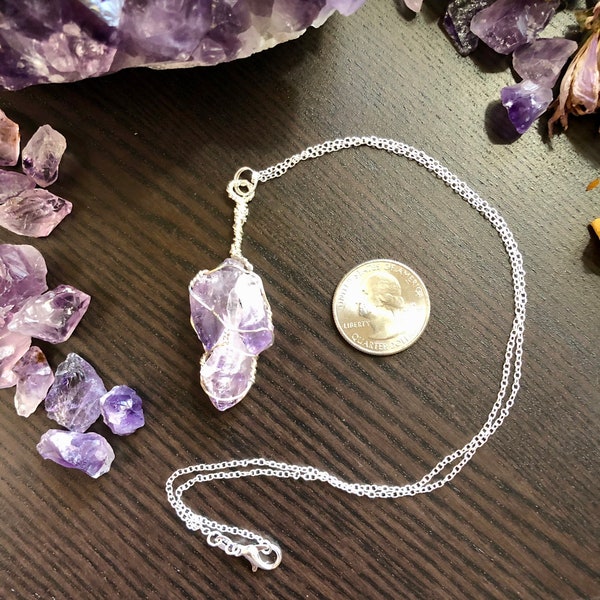 Amethyst point cluster pendant