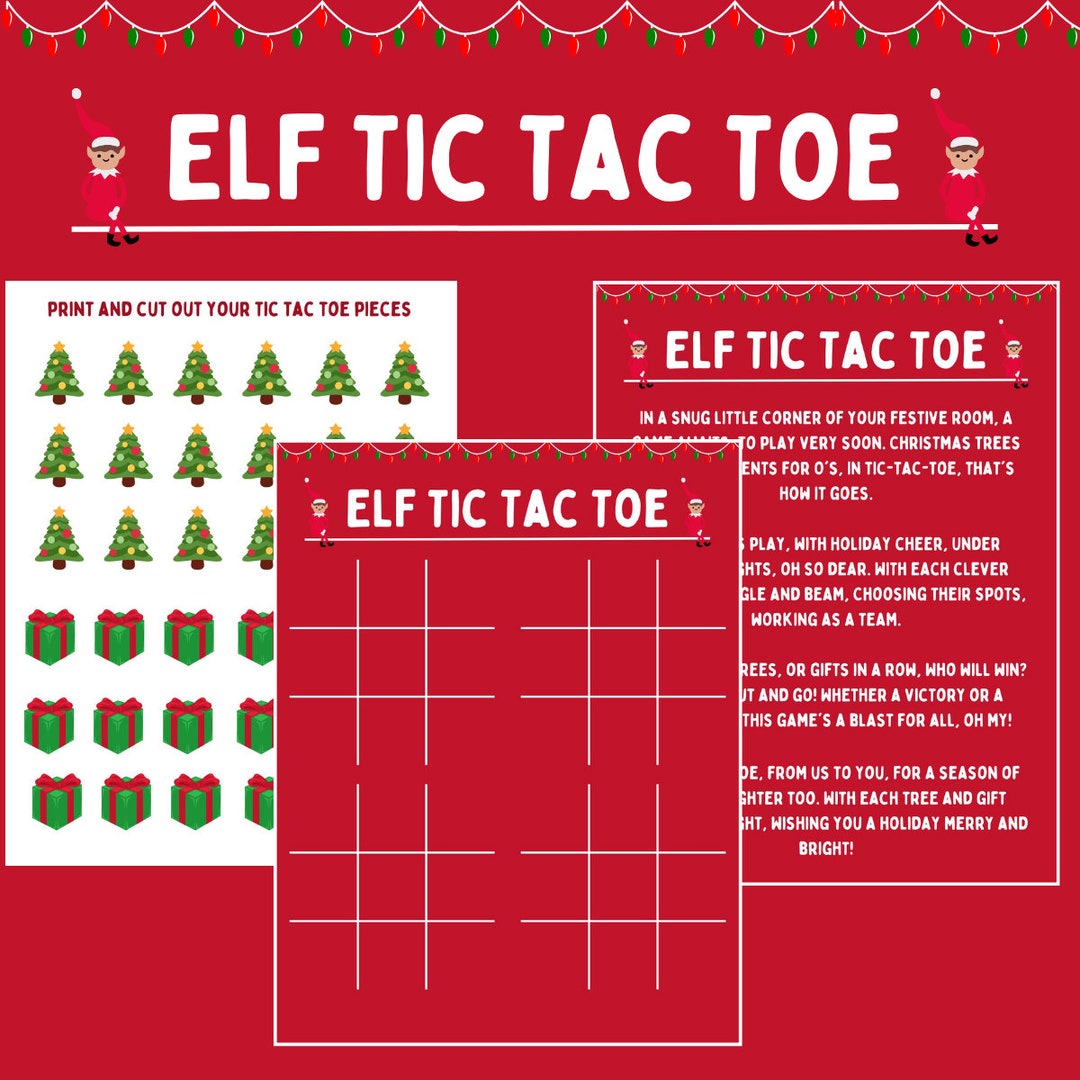 Printable Christmas Tic Tac Toe Game Kids Holiday Party - Etsy
