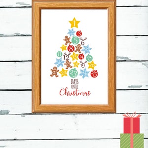 Druckbare Weihnachten Countdown Kalender