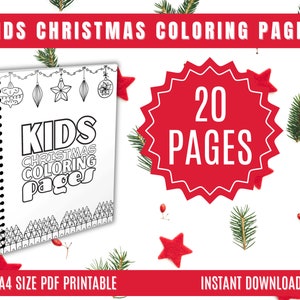 20 Christmas Coloring Pages for Kids- fun Christmas coloring pages- Christmas coloring sheet- Coloring Sheets for Kids - Holiday Coloring