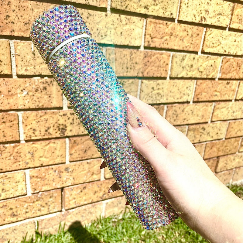 RAINBOW HORSESHOE RHINESTONE WATER BOTTLE main image 1