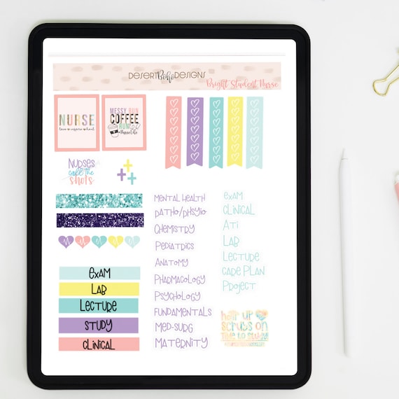 Goodnotes Stickers, Nursing student, nurse, nursing school