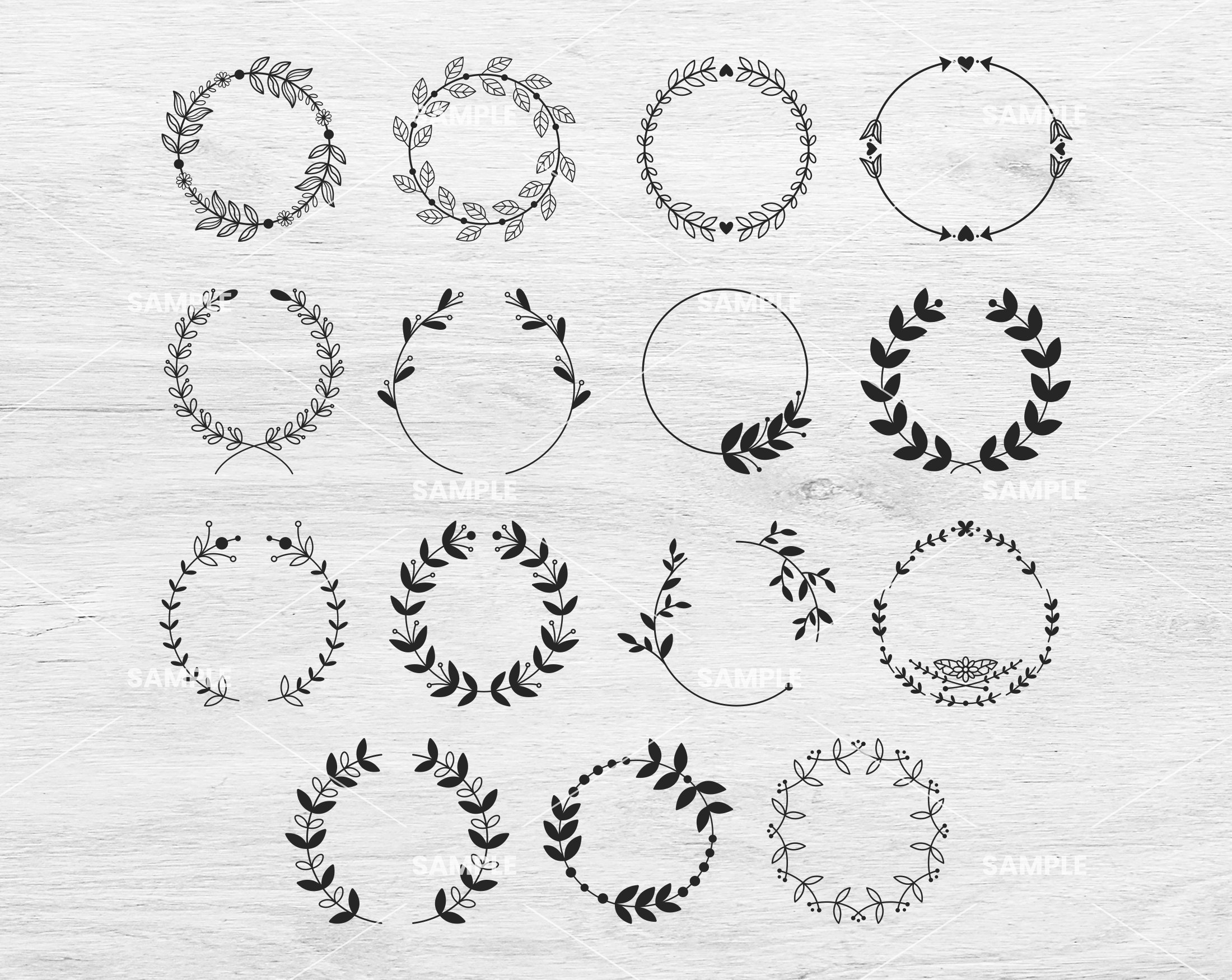 30 Wreath SVG Bundle | Floral Wreath Svg, Wreath Svg Bundle, Heart ...