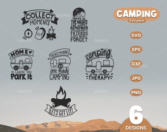 Camping SVG Pack 5 | Camping Life Svg, Happy Camper Svg, Adventure Svg, Explore Svg Png, Campfire Svg, Camping Life Png Digital Download