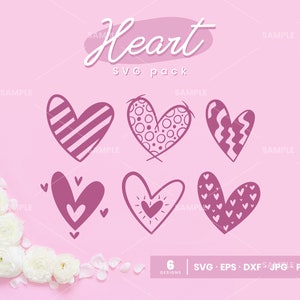 Heart SVG Pack 2 | Heart Bundle svg, Sketch Heart svg, PNG, PDF, Cricut, Cricut svg, Silhouette svg, Simple Hearts Svg, Valentine day svg
