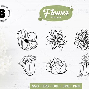 Flowers SVG Pack 2 | Flowers svg png Hand Drawn, Floral svg, Wildflowers svg, Minimalist Flower svg, Botanical svg, Field Plants svg