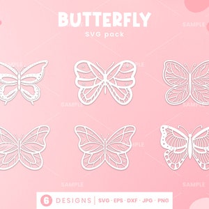 Butterflies SVG Pack 1 | Butterfly SVG Butterfly,  Bundle SVG Files, Butterfly Files for Cricut, Butterfly Clipart, Butterfly Silhouette