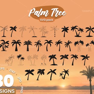 30 Palmeras SVG Bundle / Palmeras Svg, Palm Digital, Palm Cricut, Palm Trees Vector, Tropical Palm Silhouette, Palm Tree cut files