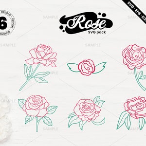 Roses SVG Pack 3 | Roses clipart svg, Roses bundle svg, roses cut file, floral svg, SVG Cut Files, Rose Vector - Instant Download