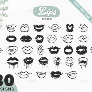30 Lippen SVG Bundle | Lippen-Druck Svg, Lippen Svg, Lippenstift Svg, Mund Svg Datei für Cricut, Silhouette geschnitten Datei, dripping Lippen, Instant Download