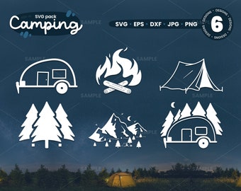 Camping SVG Pack 7 | Camping Life Svg, Happy Camper Svg, Adventure Svg, Explore Svg Png, Campfire Svg, Camping Life Png Digital Download