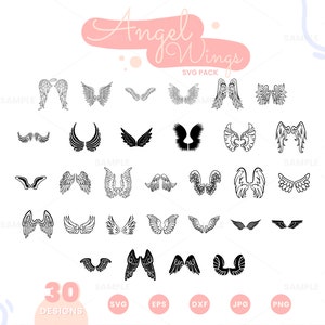 30 Angel Wings SVG Bundle | Angel Wings Svg, Angel Wings Svg Bundle, Angel Svg, Wings Svg, Angel Wings Cut Files For Cricut, Silhouette.
