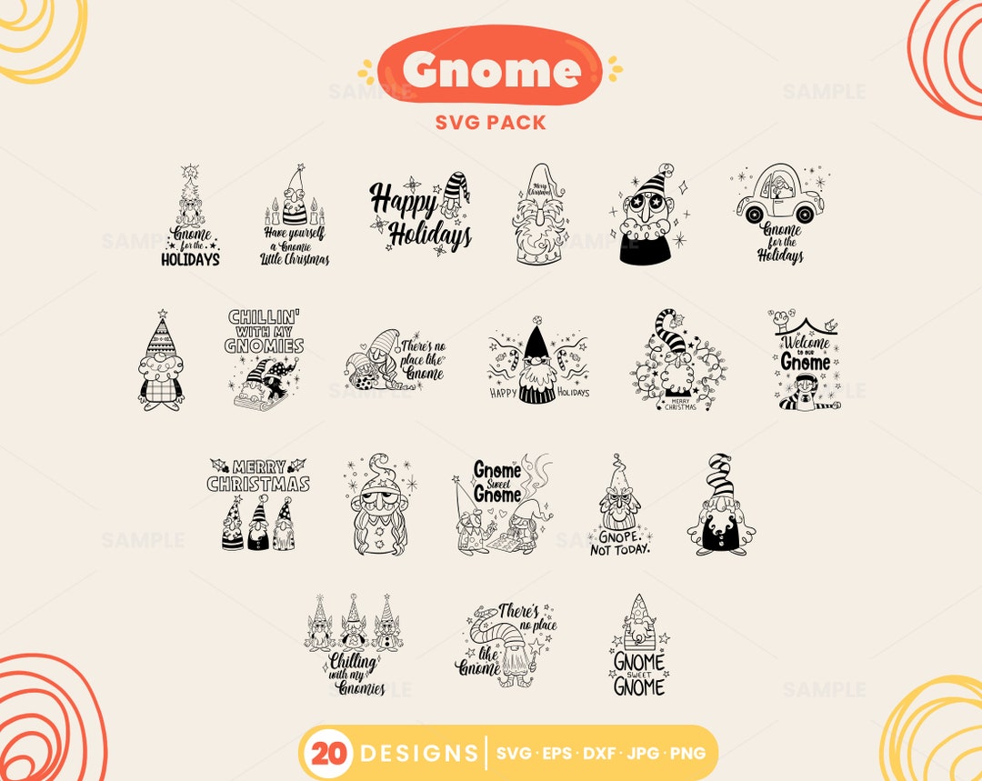 Gnome SVG | Bundle Clipart Cut Files Vector Cricut Tree Holiday Xmas ...