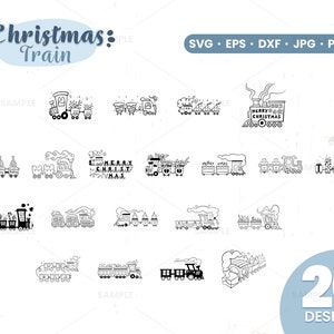 Christmas Train SVG | Christmas train svg set, Christmas train clipart, cut files for cricut and silhouette, Files for cricut, svg, png