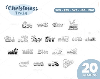 Christmas Train SVG | Christmas train svg set, Christmas train clipart, cut files for cricut and silhouette, Files for cricut, svg, png