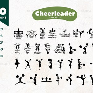 30 Cheerleader SVG Pack | Cheer Cut file Bundle, Cheer SVG, Cheerleading Svg, Cheer Shirt Svg Girls, Cheer SVG File Instant Download